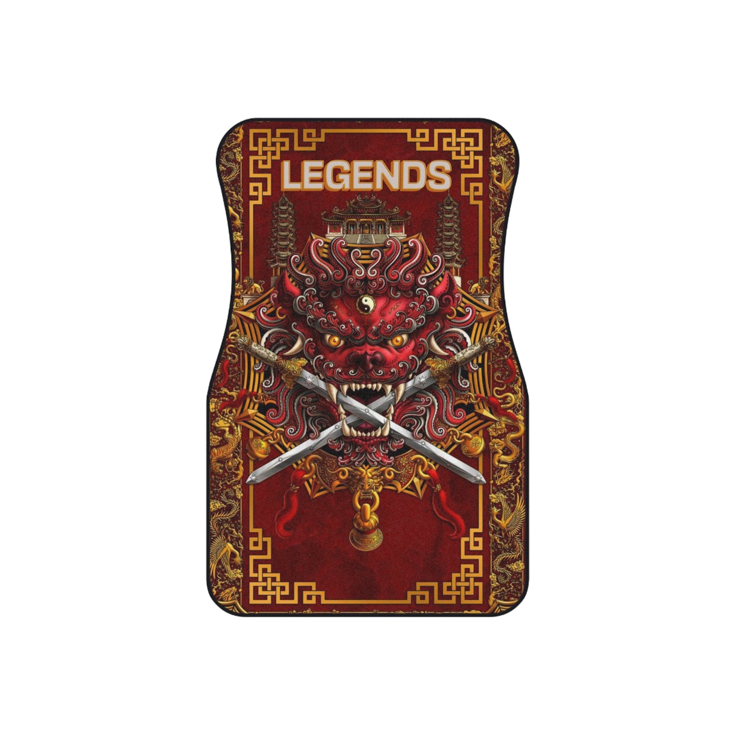 Japanese Shisa Dog JDM Car Mats (Set of 2), 90's Shisa Universal Floor Mats