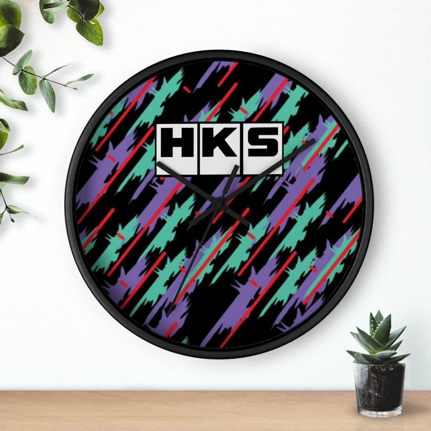 HKS Pattern Tribute Wall Clock, JDM HKS Old Logo Wall Clock