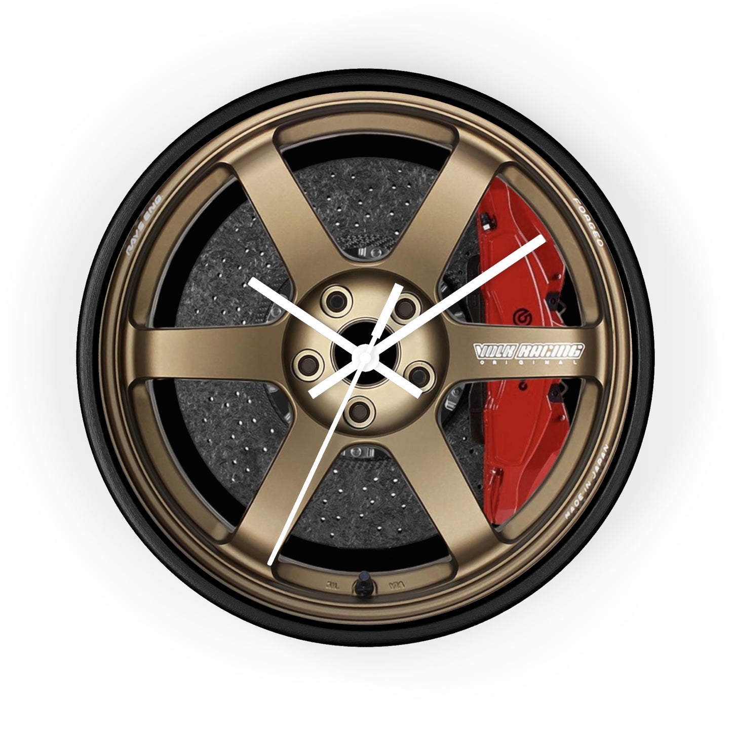 TE37 Rays Wheels/W Brembo's Wall Clock, Volk Racing Garage Wall Clock