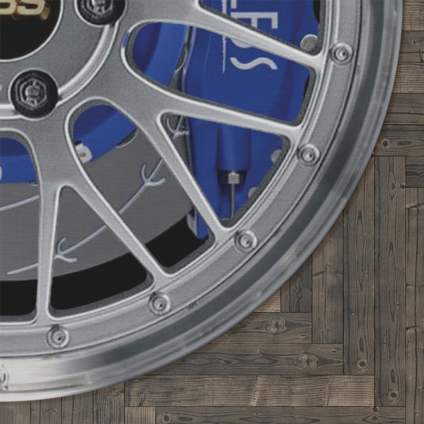 Novelty BBS LM Wheels/W Endless Brakes Rug, BBS Wheel Carpet, Dorm Room Carpet, Car Lover Rug, Boyfriend Gift, Room Decor, Wheel Carpet