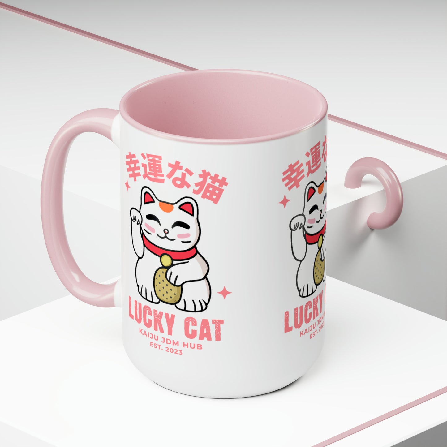 Lucky Cat Coffee Mug, Maneki Neko Coffee Mug, Japanese Art Coffee Mug