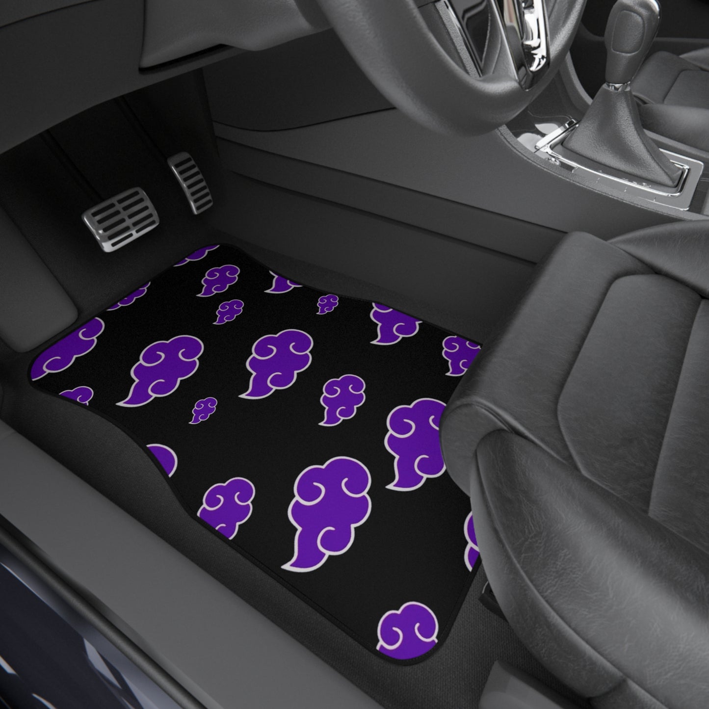 Purple Akatsuki Cloud JDM Car Mats (Set of 2), 90's Anime Universal Floor Mats, Anime Car Mats