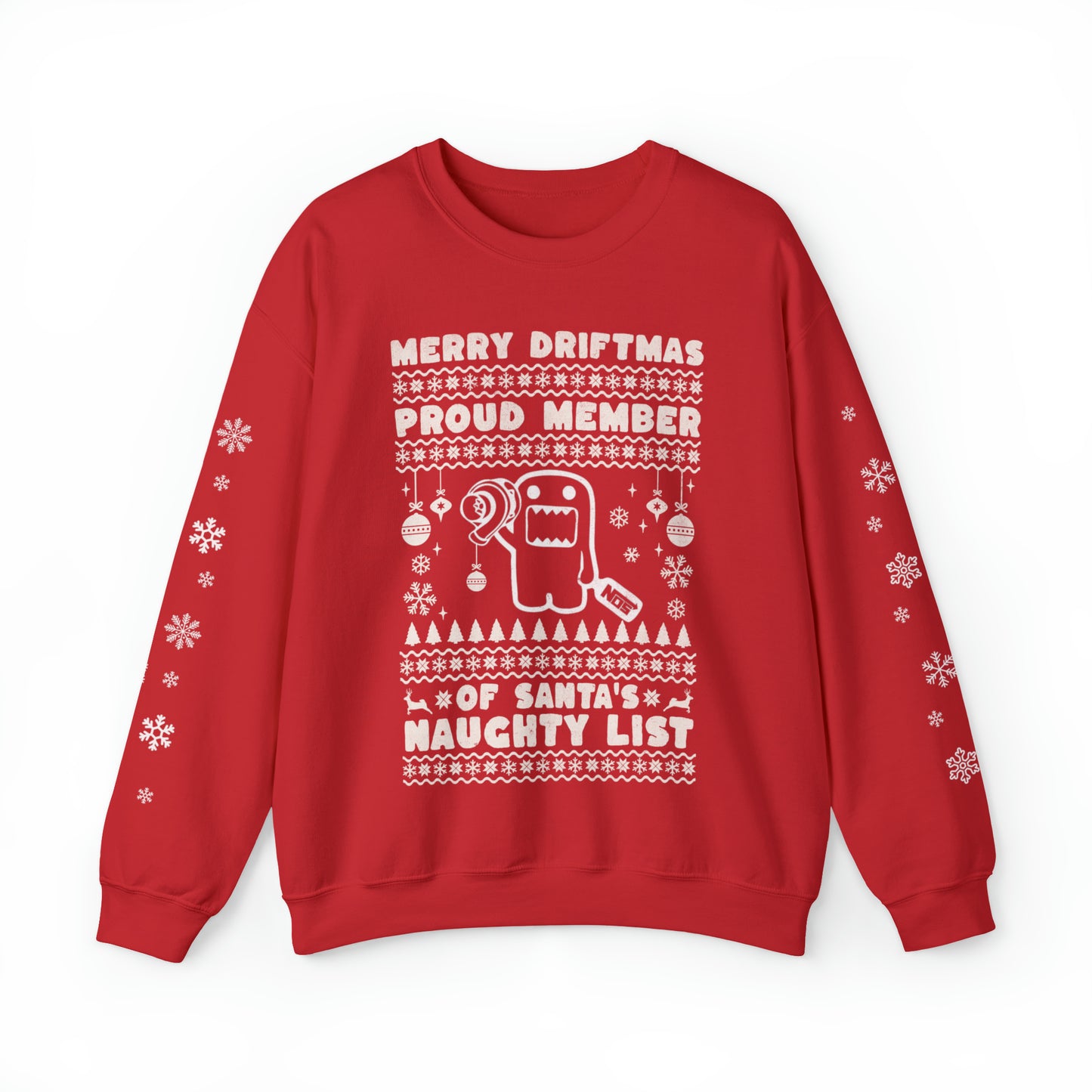 Domo Naughty Driftmas Long Sleeve Sweat Shirt, JDM Domo Christmas Sweater