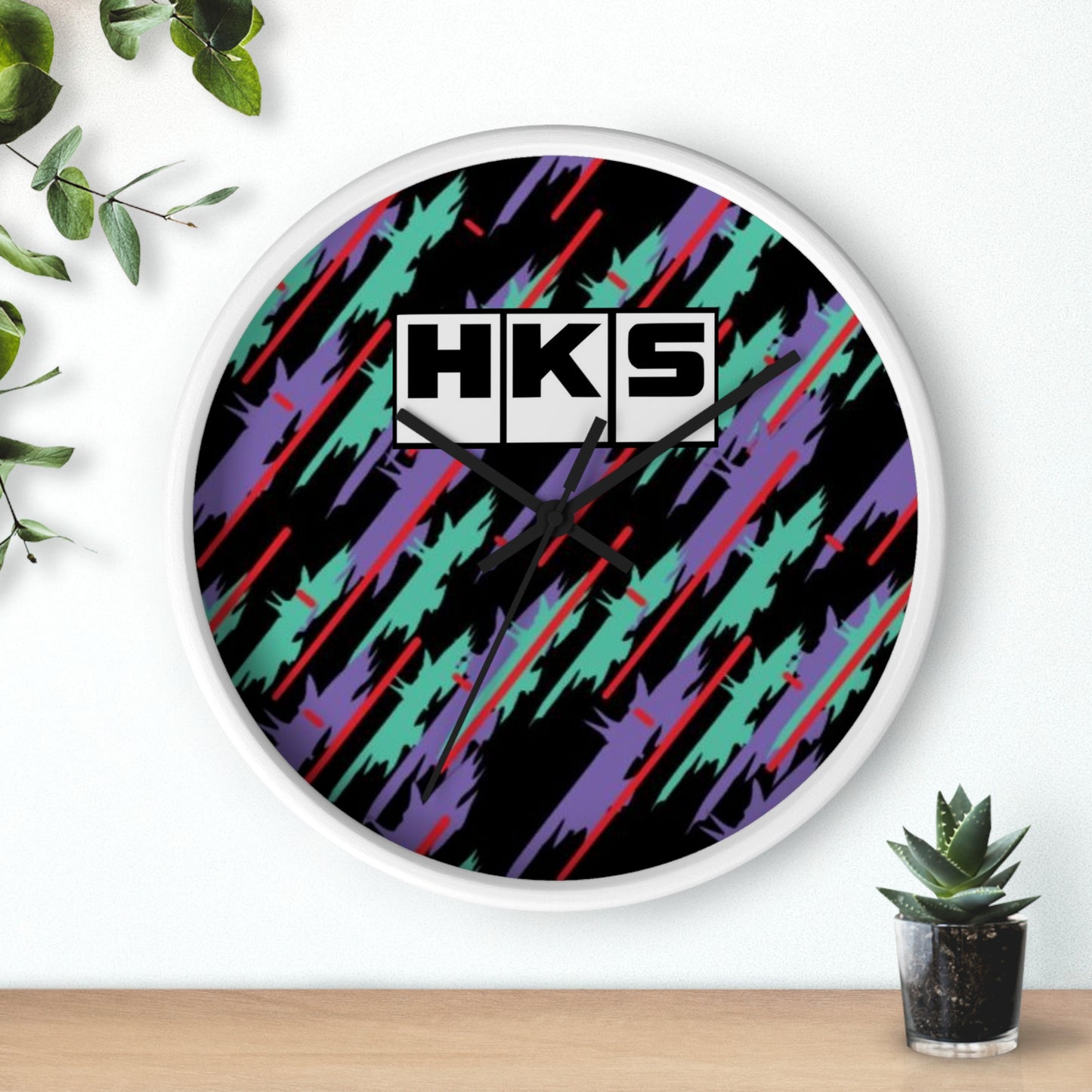 HKS Pattern Tribute Wall Clock, JDM HKS Old Logo Wall Clock