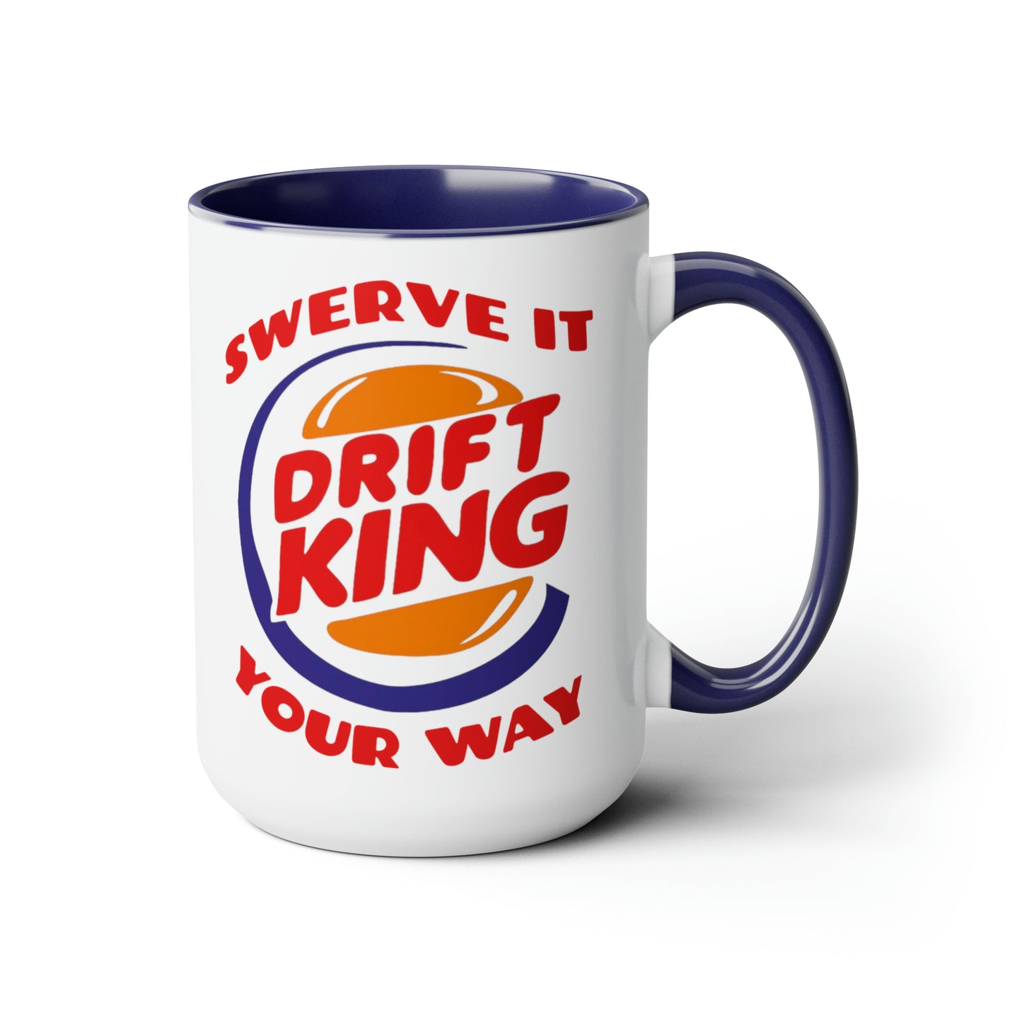 Funny Drift King Coffee Mug (White), DK Swerve Coffee Mug