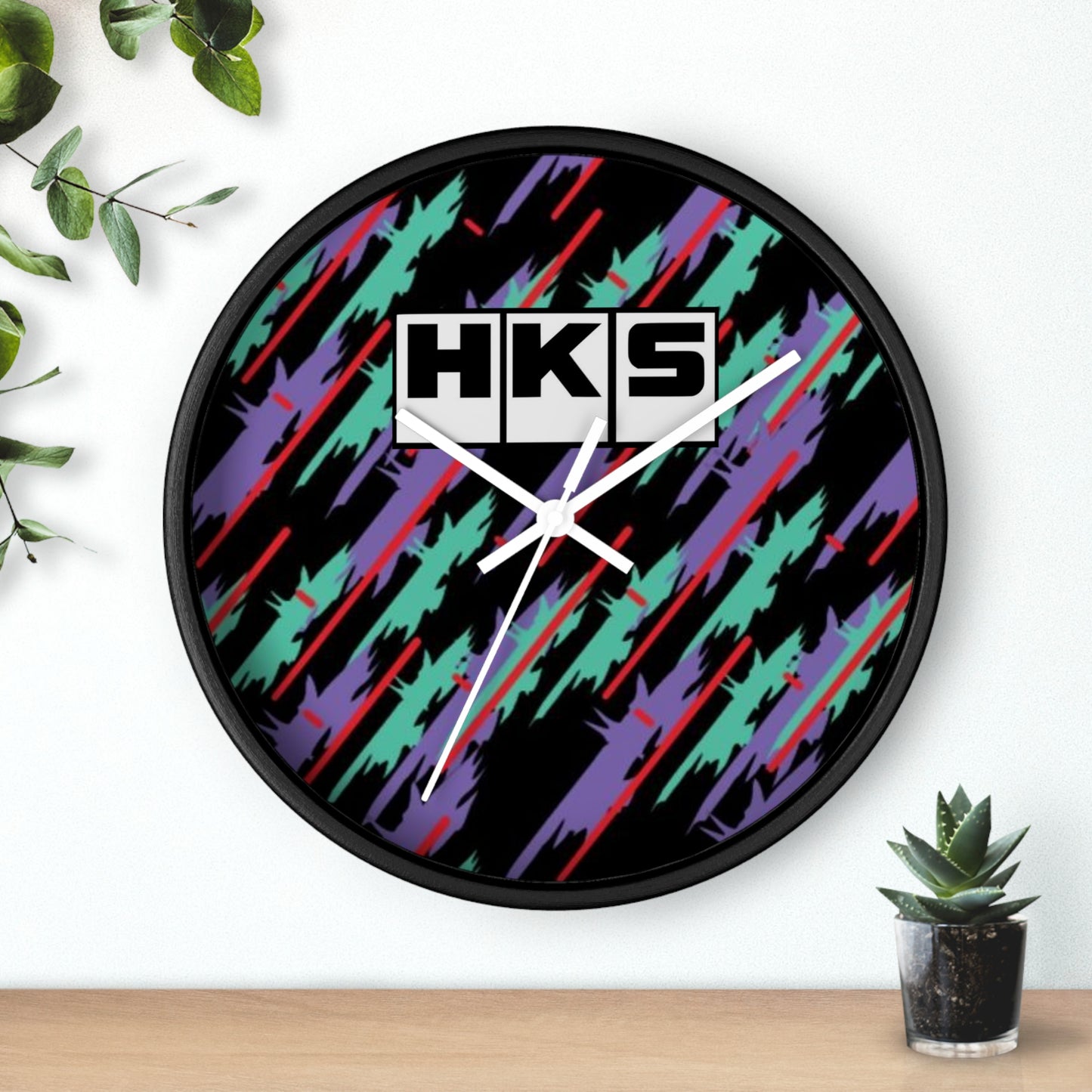 HKS Pattern Tribute Wall Clock, JDM HKS Old Logo Wall Clock