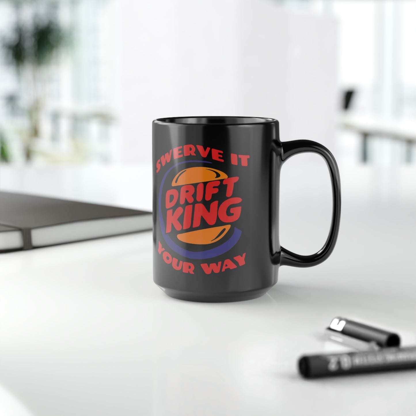 Funny Drift King Coffee Mug, DK Swerve Coffee Mug