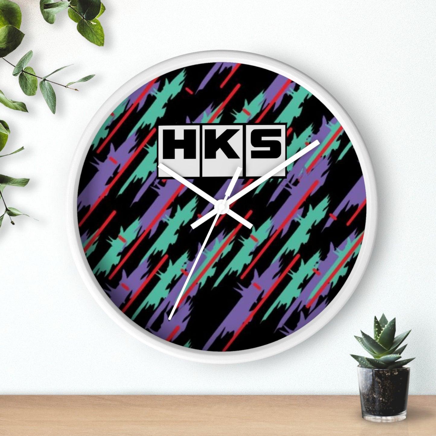 HKS Pattern Tribute Wall Clock, JDM HKS Old Logo Wall Clock