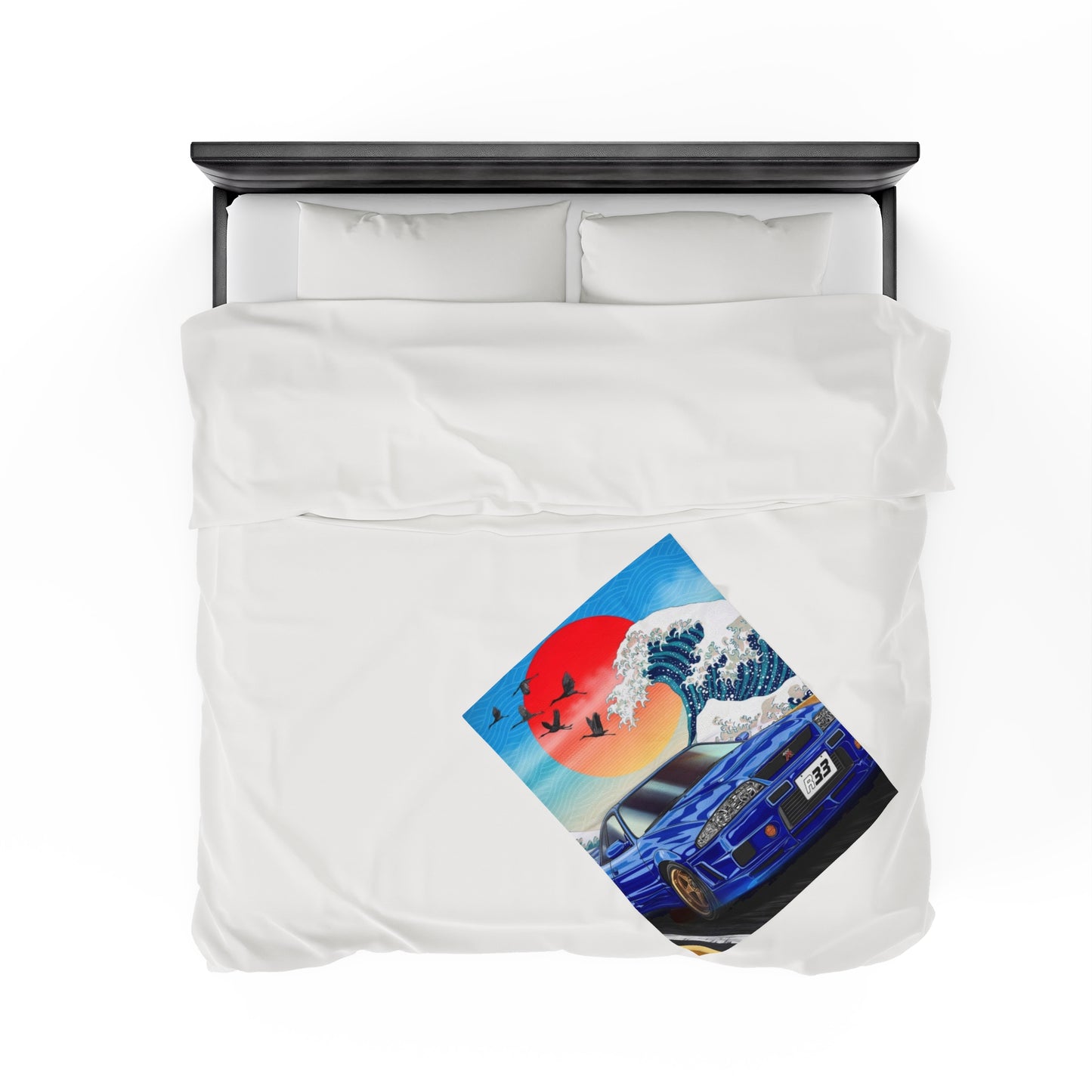 Nissan Skyline R33 400R Velveteen Plush Blanket, Nissan GTR R33 Throw Over Blanket
