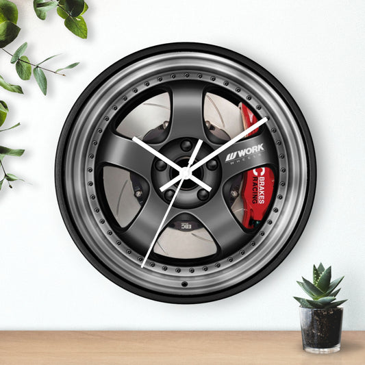 Work Meister W/Brakes Wheel Wall Clock, JDM Wheel Wall Clock