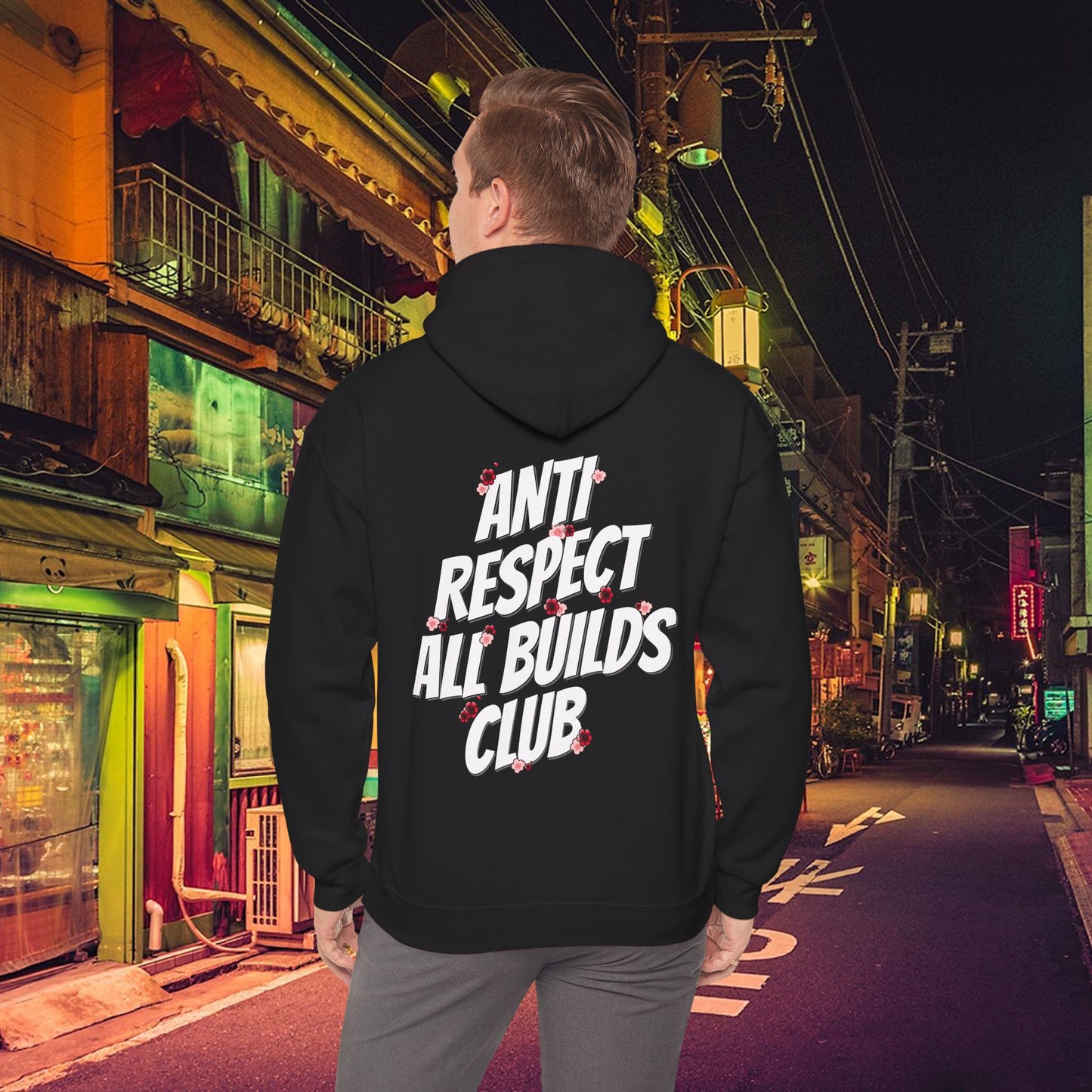 Anti Respect All Builds Club Hoodie, JDM Hoodie, GTR, STI, Skyline, Evo, RX7