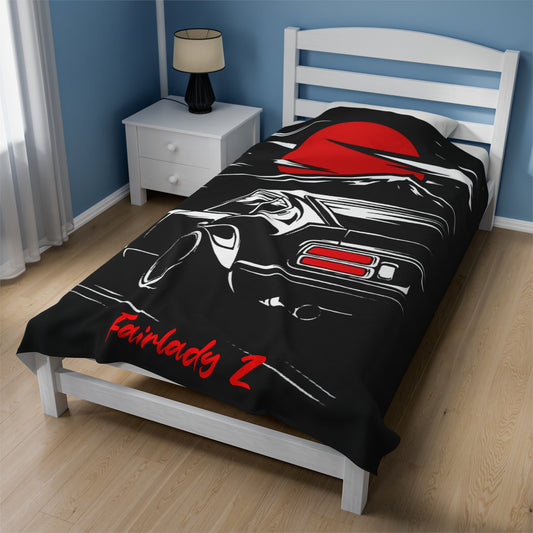 Nissan 240Z Fairlady Velveteen Plush Blanket, Fairlady Z Throw Over Blanket