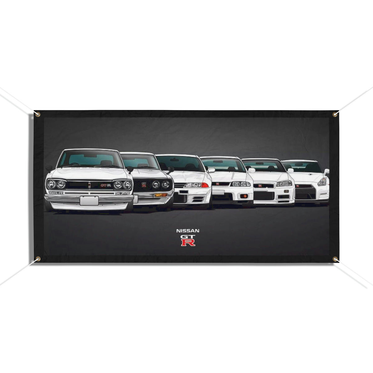 Vintage GTR Lineage Racetrack Banner, JDM Nissan GTR Garage Banner, Gt ...