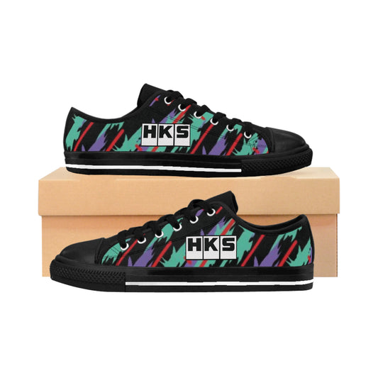 Custom Canvas HKS Old Logo Sneakers, HKS Canvas Shoes, JDM Flat Sneakers, Japanese Art Custom Shoes, Drift Shoes