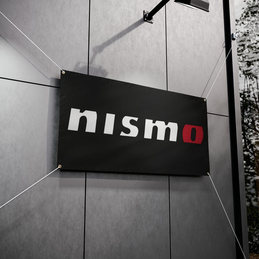 Vintage Nismo Logo Racetrack Banner, JDM Garage Banner, Nismo Garage Vinyl Banner, Nismo Drift Banner, Man Cave Decoration