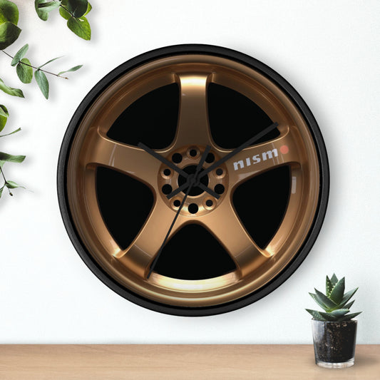 Novelty Gold Nismo LMGT4 Wheel Clock, Rays LMGT4 Garage Wall Clock, Nismo Wheel Clock