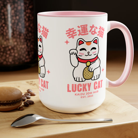 Lucky Cat Coffee Mug, Maneki Neko Coffee Mug, Japanese Art Coffee Mug
