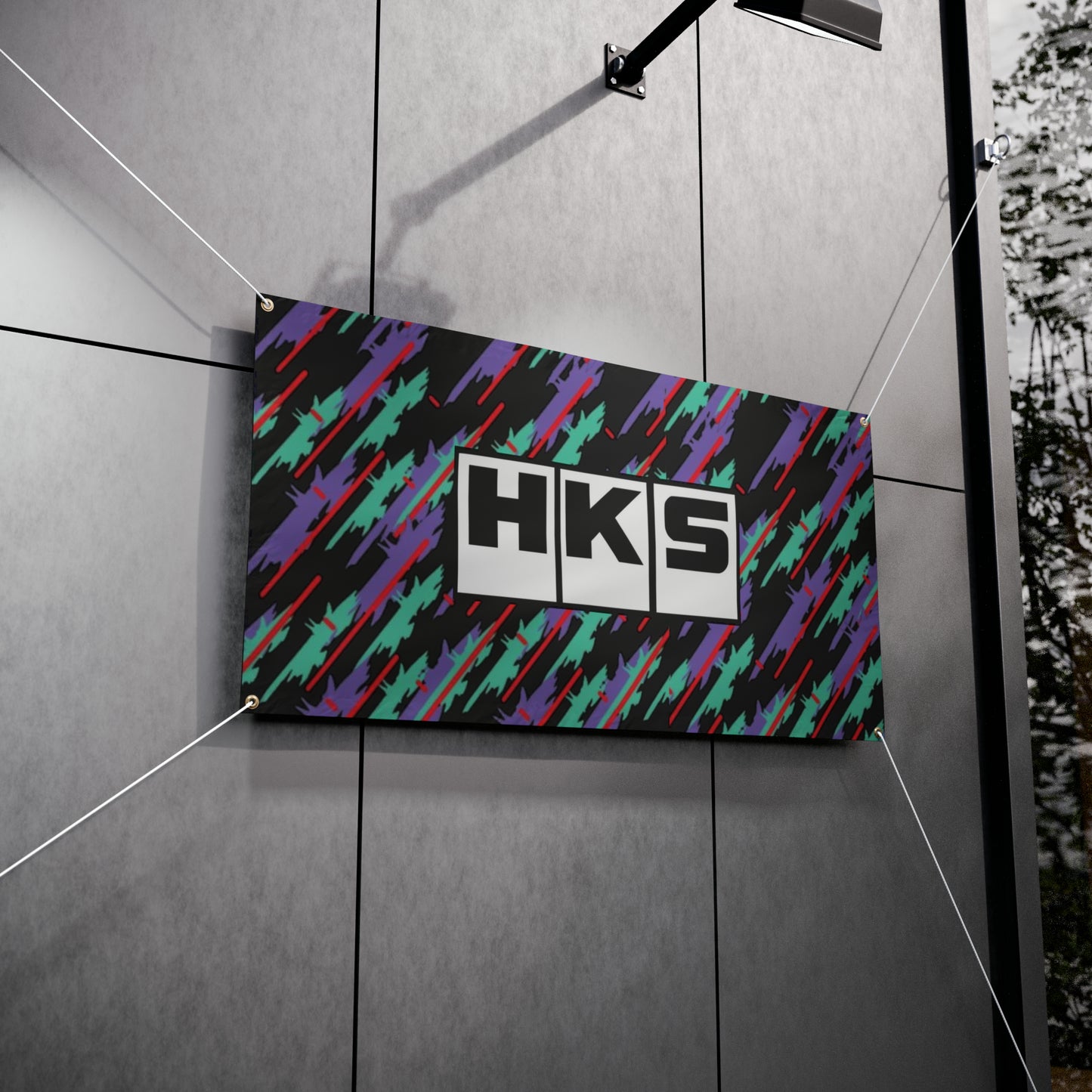 Vintage HKS Oil Slick Logo Racetrack Banner, JDM HKS Garage Banner, Hk ...