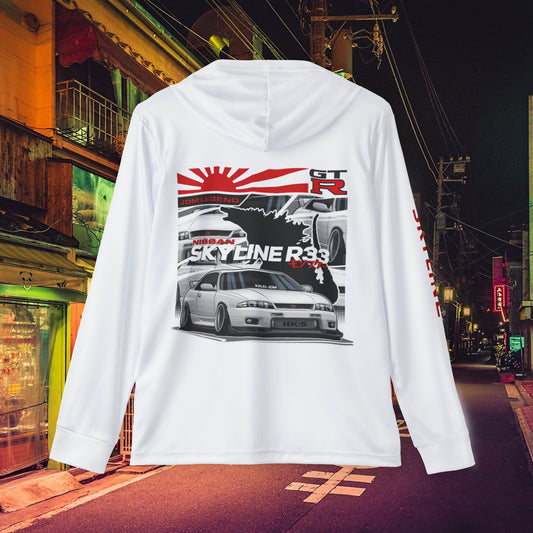 R33 Skyline Men's Sports Warmup Hoodie (AOP), Nissan GTR Light Weight Pullover, Nismo GTR Hoodie