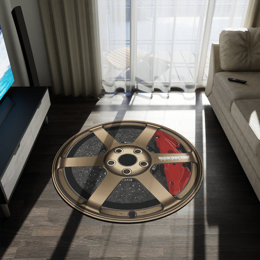 Novelty TE37 Rays Wheels/W Brembo's Area Rug, Volk Racing Carpet, Dorm Room Wheel Decor, Man Cave Rug, Dad Gift, Boyfriend Gift