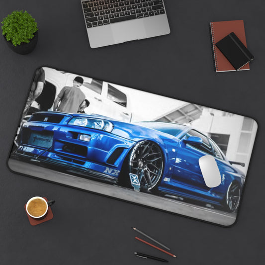 Bayside Blue GTR Gaming Mouse Pad, R34 Skyline Xxl Gaming Mat, Skyline GTR Mouse Pad, JDM Oversize Gaming Mat, Skyline Gaming Pad