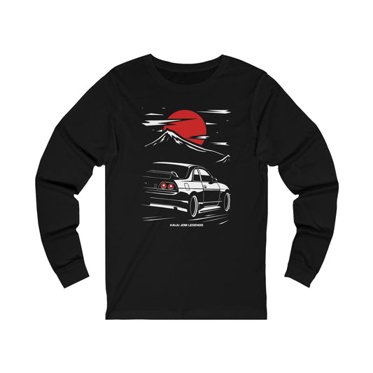 R33 Silhouette Nissan Skyline GTR Long Sleeve Shirt, JDM Nissan Skyline R33 Shirt