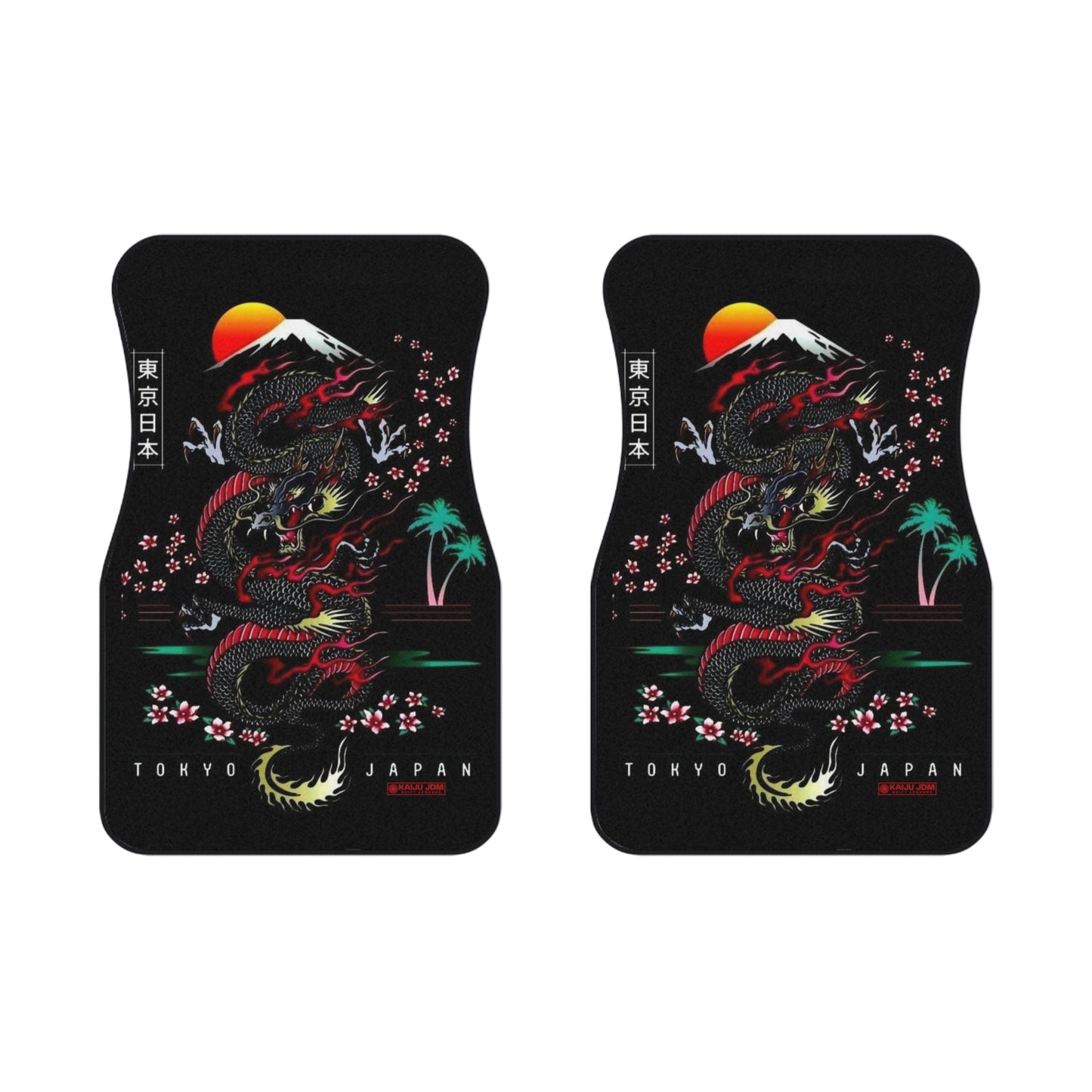 Tokyo Dragon JDM Car Mats (Set of 2), 90's Dragon Universal Floor Mats