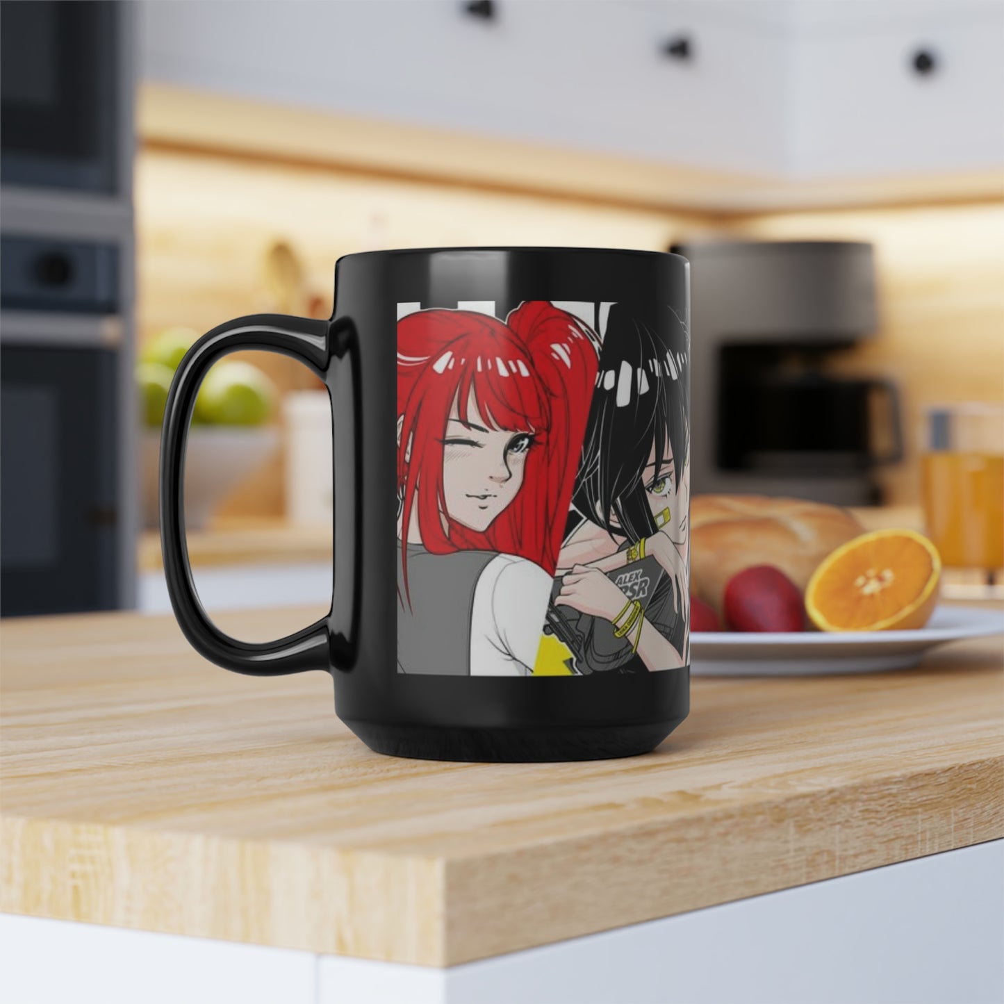 Anime Drift Girl Coffee Mug, Japanese Anime Mug, Drifter Girl Mug