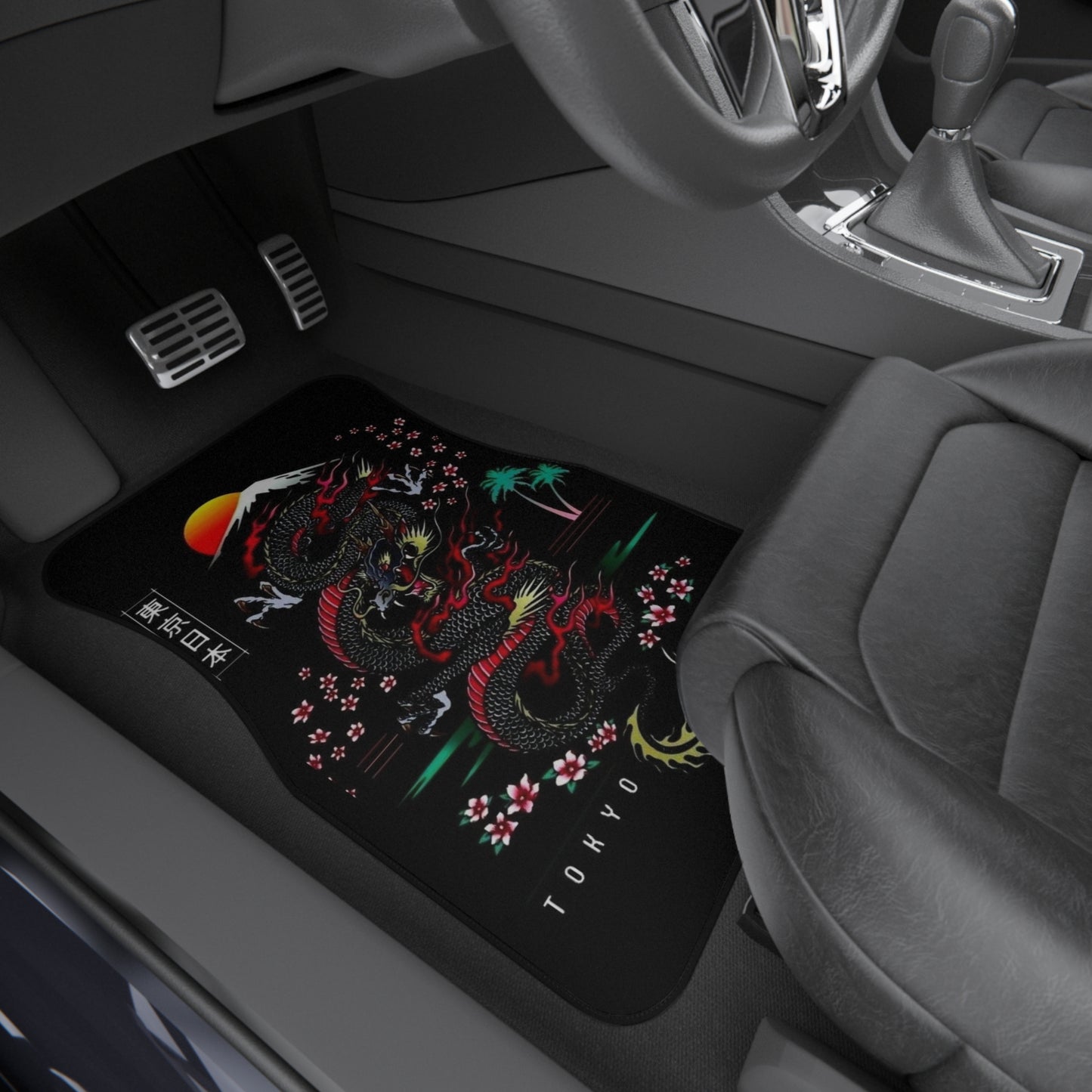 Tokyo Dragon JDM Car Mats (Set of 2), 90's Dragon Universal Floor Mats