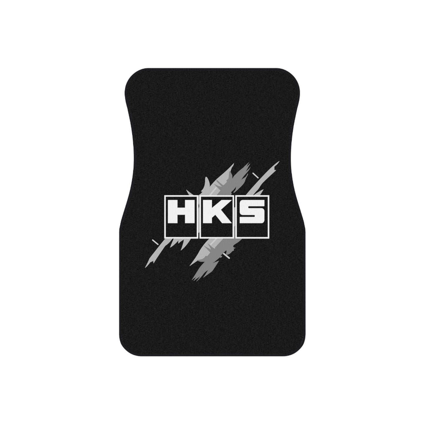 Black HKS Old Logo Tribute Car Mats (Set of 2), 90's JDM HKS Floor Mats Pair