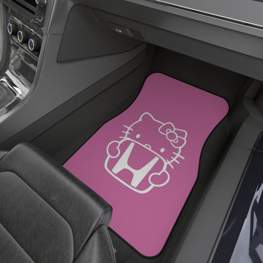 Pink JDM Kitty Honda Car Mats (Set of 2), 90's Universal Floor Mats, Fits Honda Floor Mats, Japanese Car Mats, Drift Car Mats, Kitty Mats