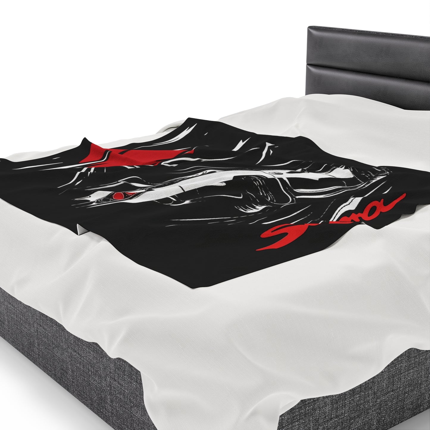 Toyota MK4 Supra Silhouette Velveteen Plush Blanket, JDM MK4 Supra  Lover Throw Over Blanket