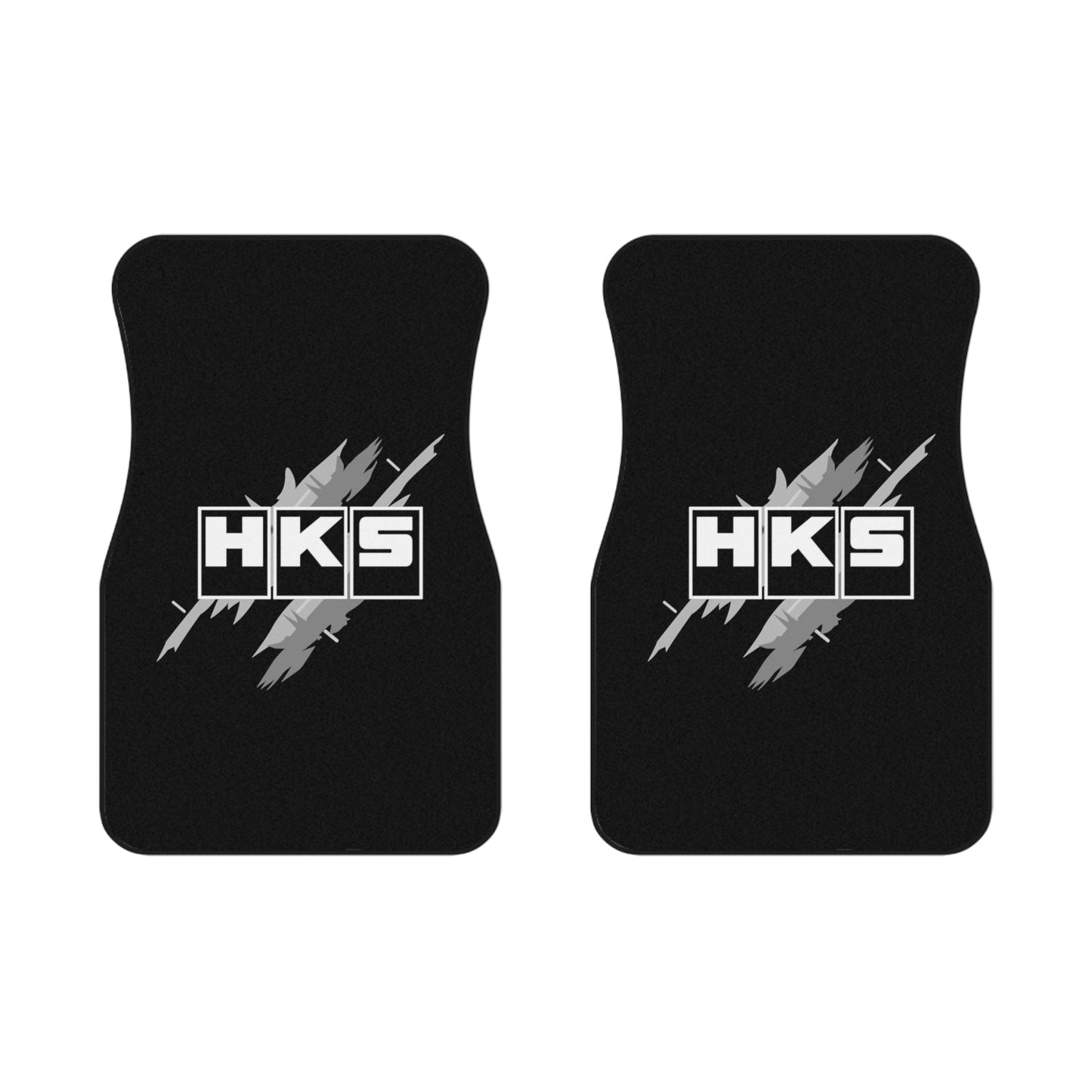 Black HKS Old Logo Tribute Car Mats (Set of 2), 90's JDM HKS Floor Mats Pair