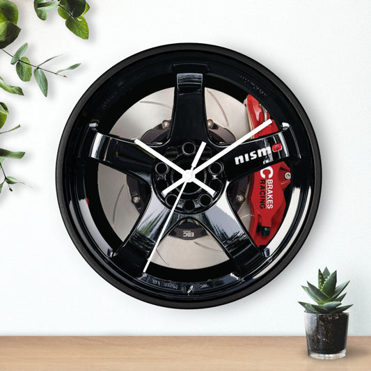 Novelty Black Nismo LMGT4 Wheel Clock, Rays LMGT4 Garage Wall Clock