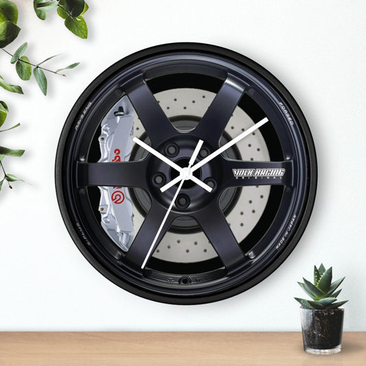 Novelty TE37 Saga Gray Caliper Wheel Clock, Volk Racing Garage Wall Clock, Dorm Room Clock, Car Lover Clock, Boyfriend Gift, Christmas Gift