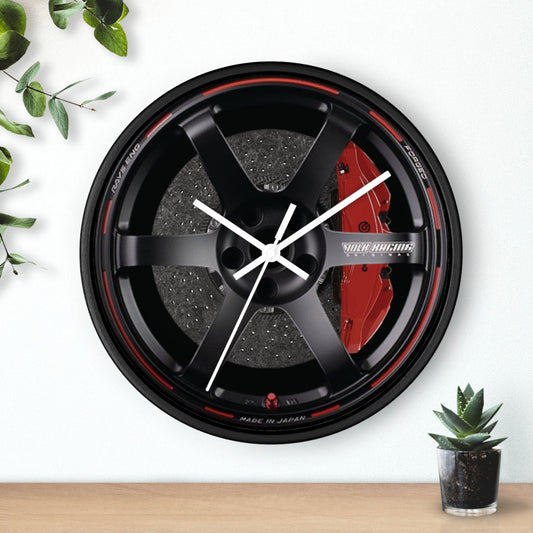 Novelty Black TE37 Rays Wheels Wall Clock, Volk Racing Garage Wall Clock