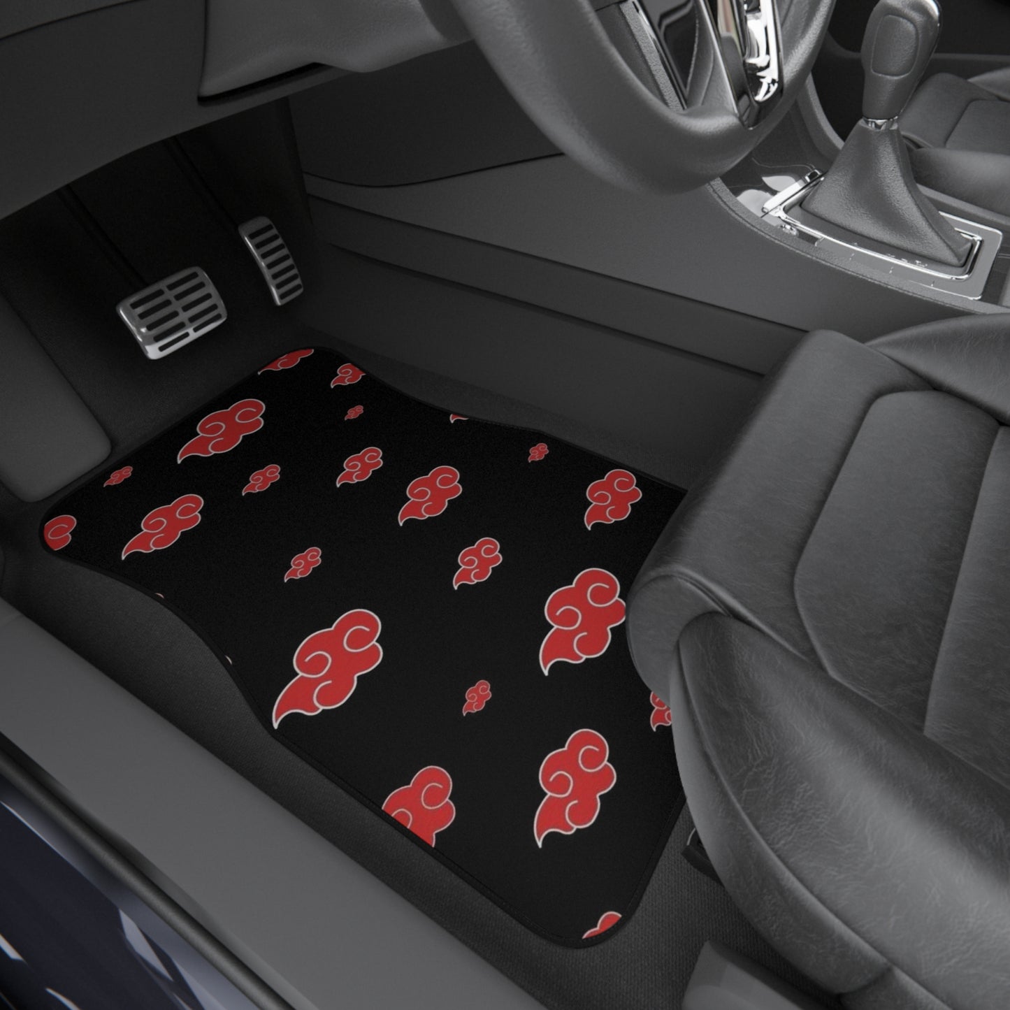 Akatsuki Cloud JDM Car Mats (Set of 2), 90's Anime Universal Floor Mats, Japanese Art Car Mats, Drift Car Mats