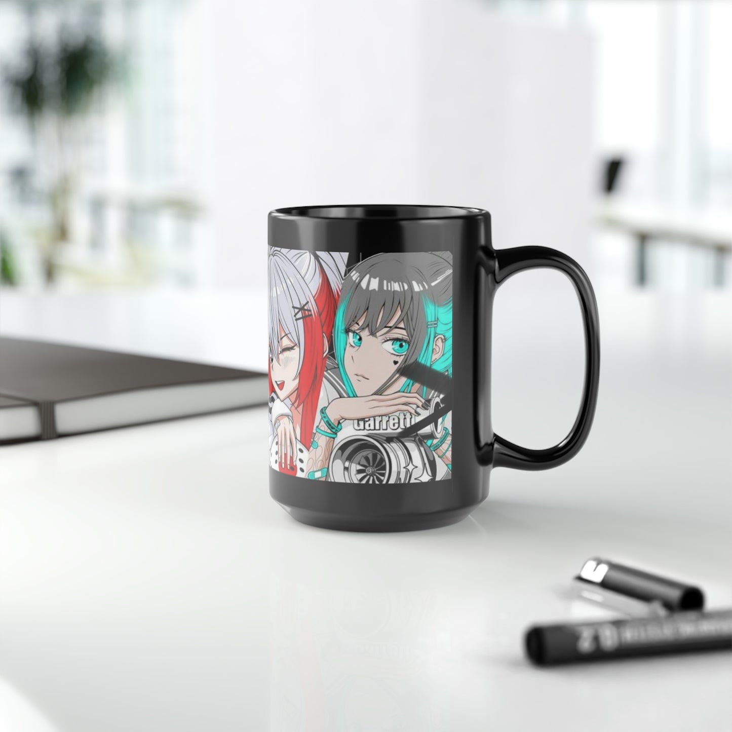 Anime Drift Girl Coffee Mug, Japanese Anime Mug, Drifter Girl Mug