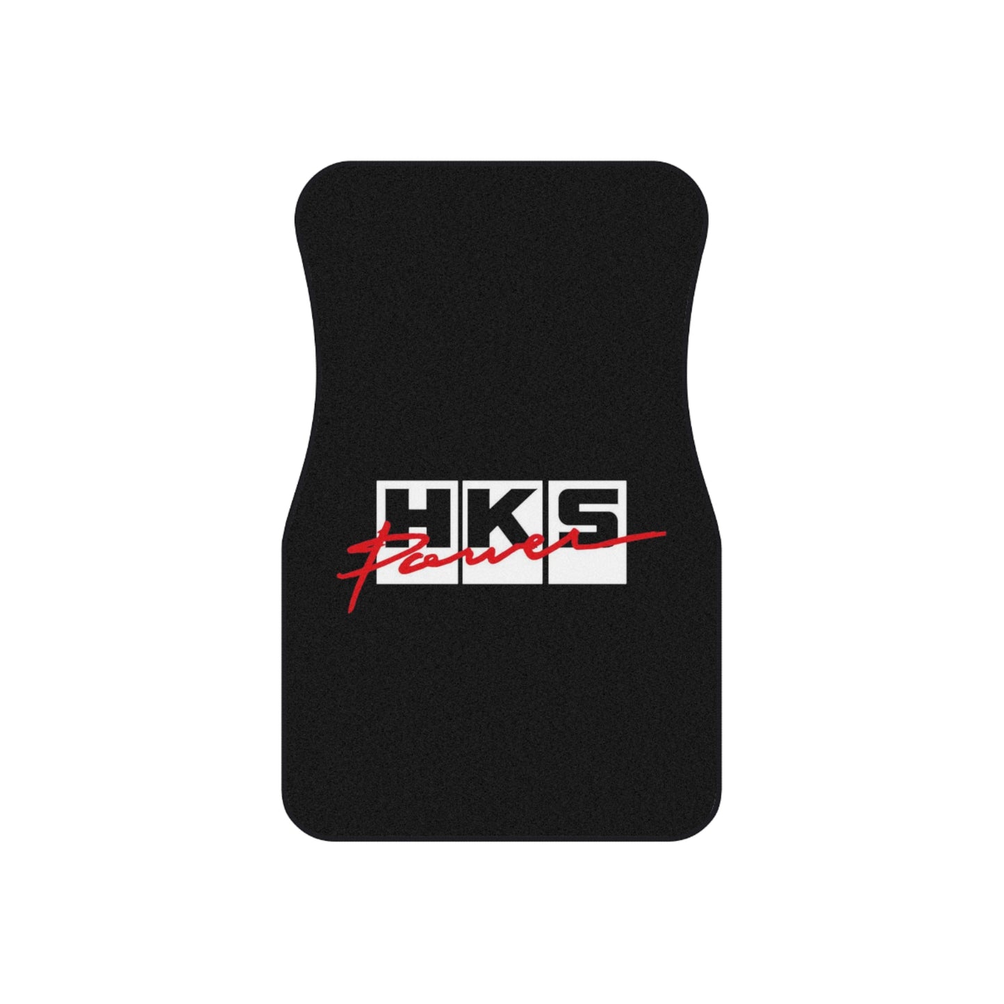 Black HKS Power Old Logo Tribute Car Mats (Set of 2), 90's JDM HKS Floor Mats Pair