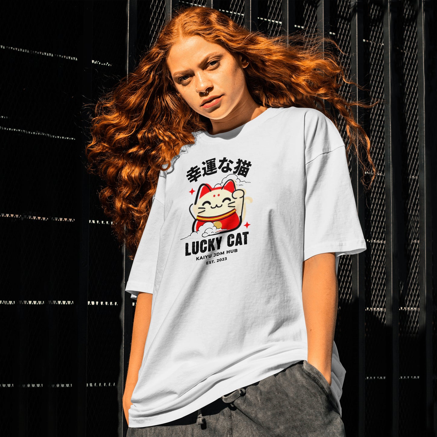 Lucky Cat Shirt, JDM Cat Shirt, Drift Shirt, Maneki Neko Japanese, Cute Lucky Cat Tee