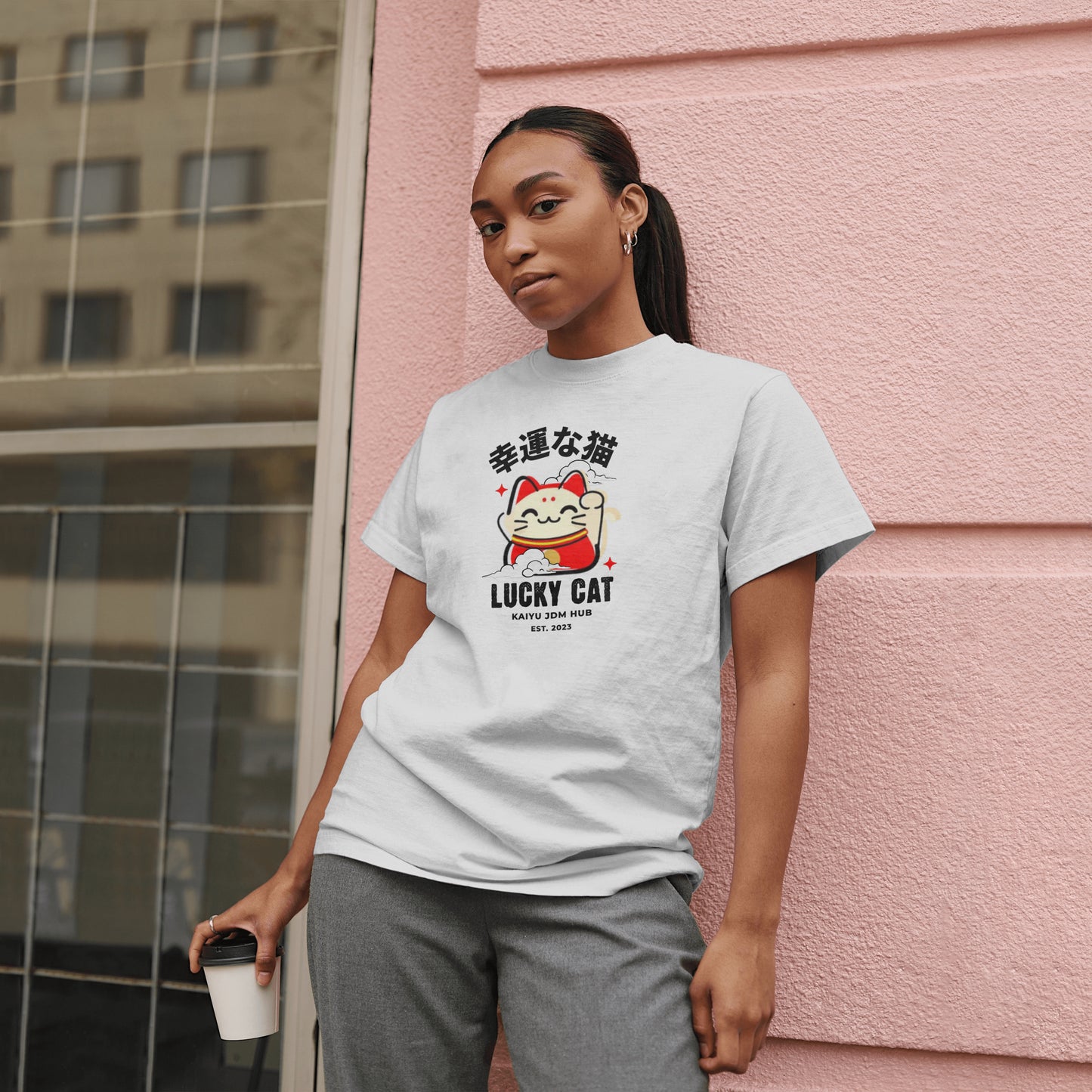 Lucky Cat Shirt, JDM Cat Shirt, Drift Shirt, Maneki Neko Japanese, Cute Lucky Cat Tee